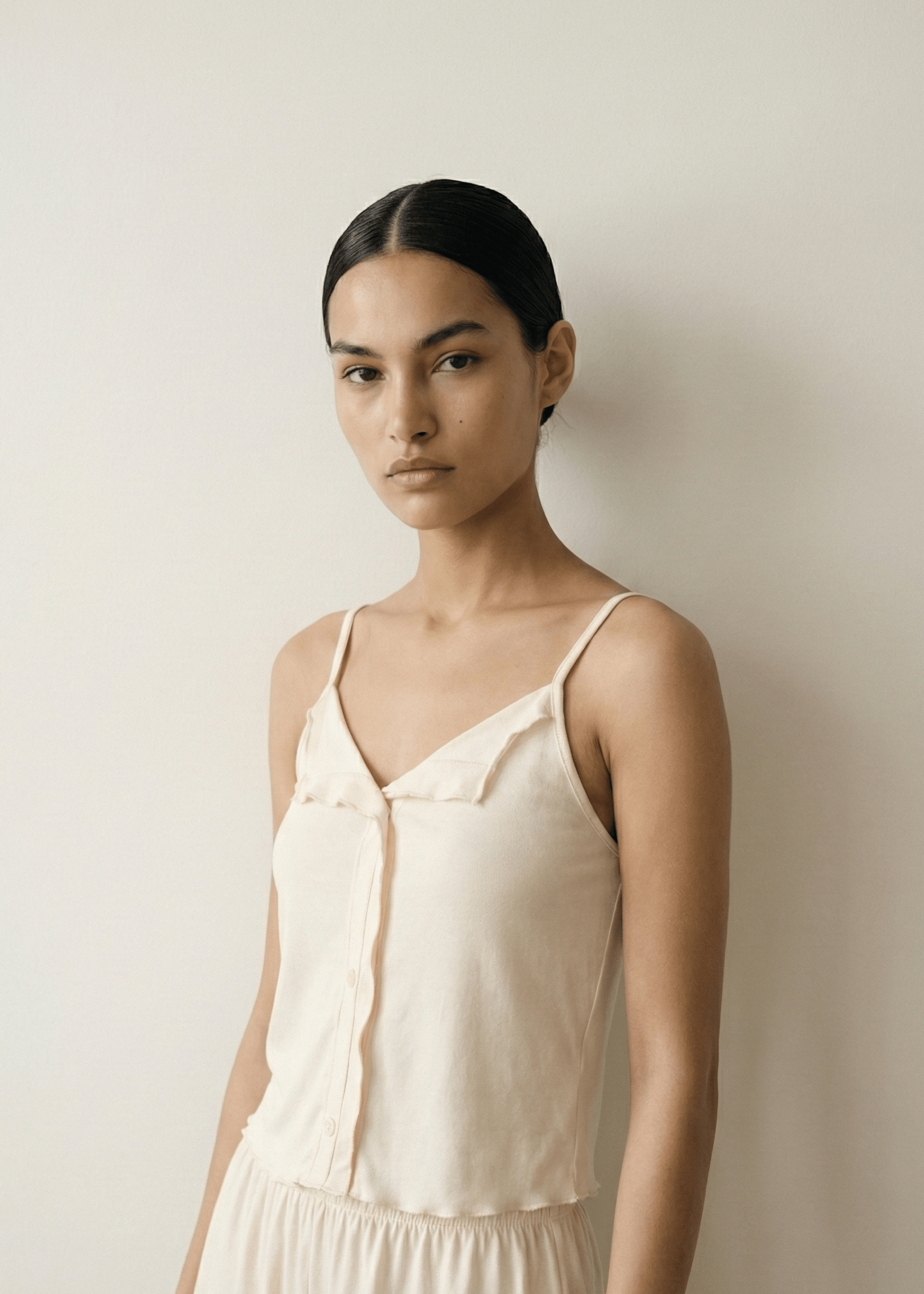 - Ever Lasting - Marlowe Sling V - Neck Pajama Set / White - Pajamas - Ever Lasting