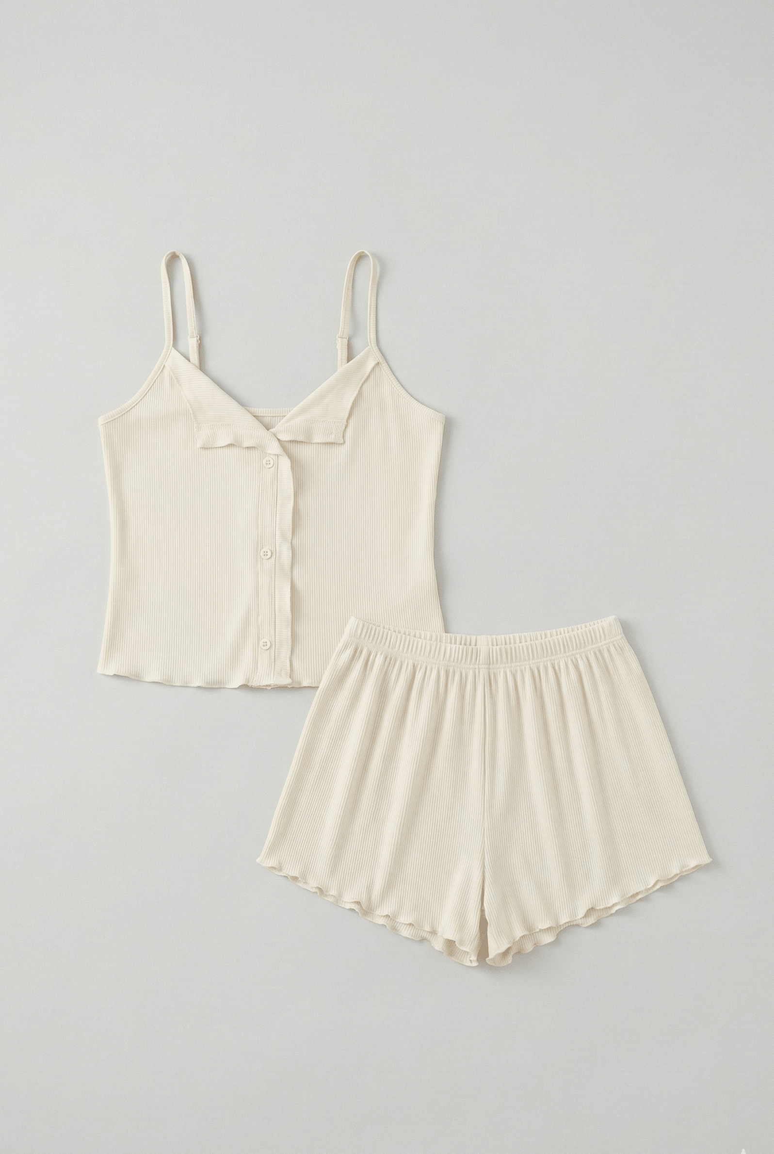 - Ever Lasting - Marlowe Sling V - Neck Pajama Set / White - Pajamas - Ever Lasting