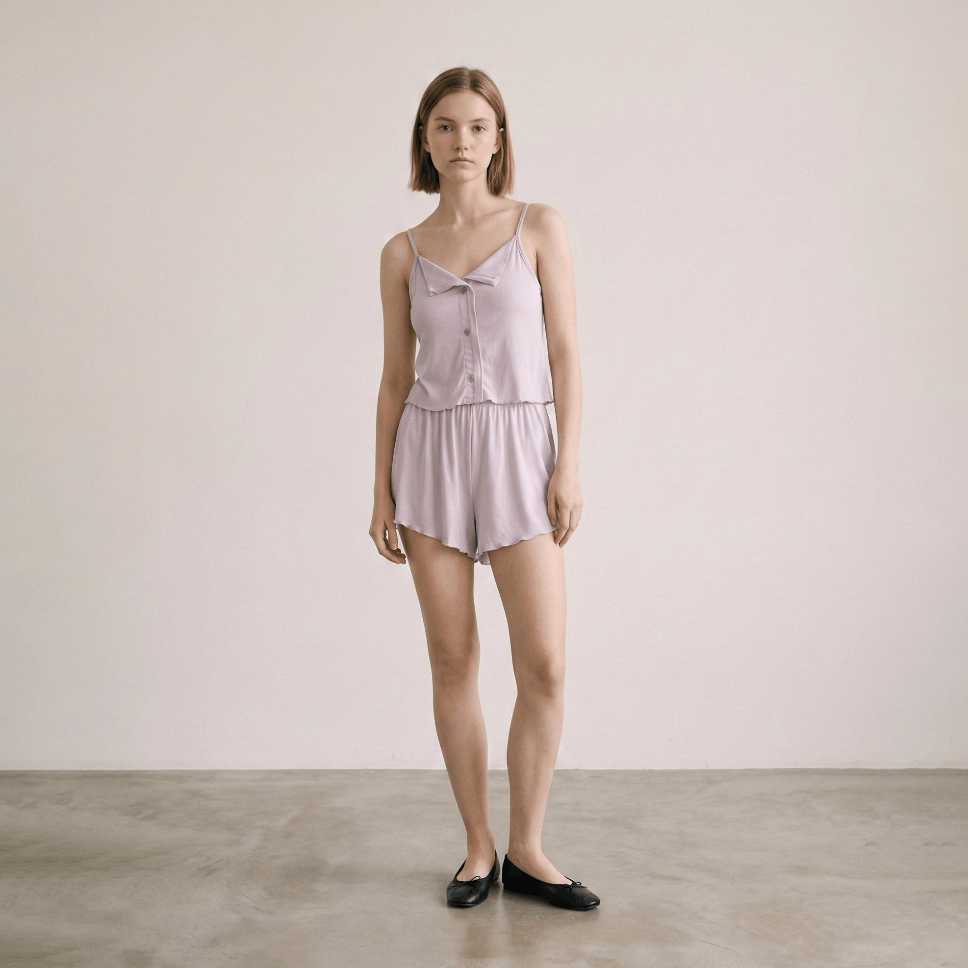 - Ever Lasting - Marlowe Sling V - Neck Pajama Set / White - Pajamas - Ever Lasting