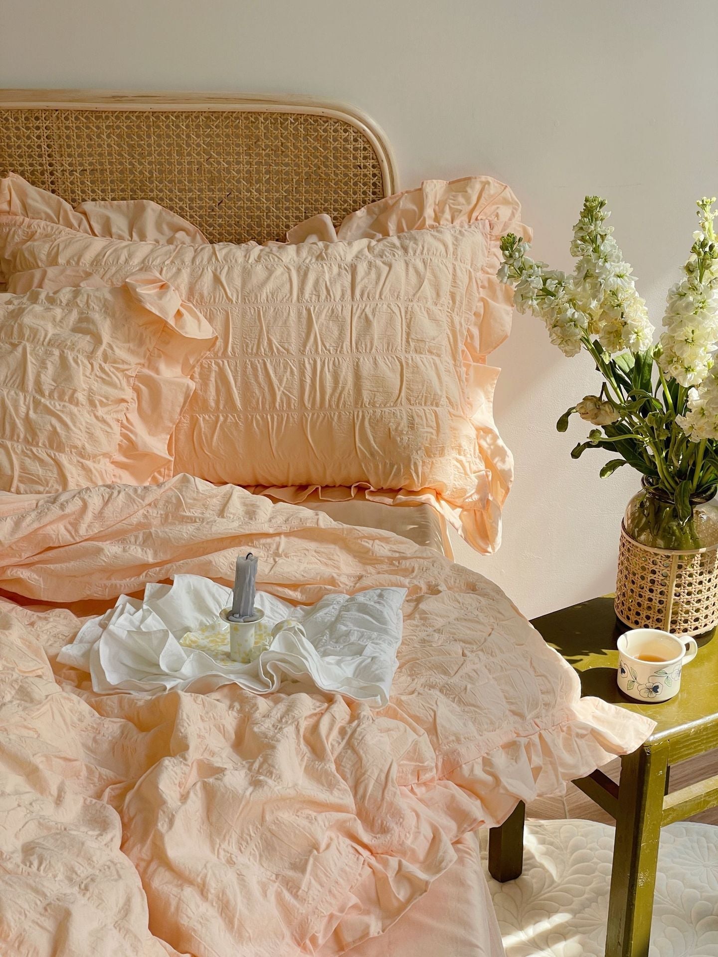 - Ever Lasting - Marshmallow Puff Ruffle Bedding Bundle - Bedding Bundle - Ever Lasting