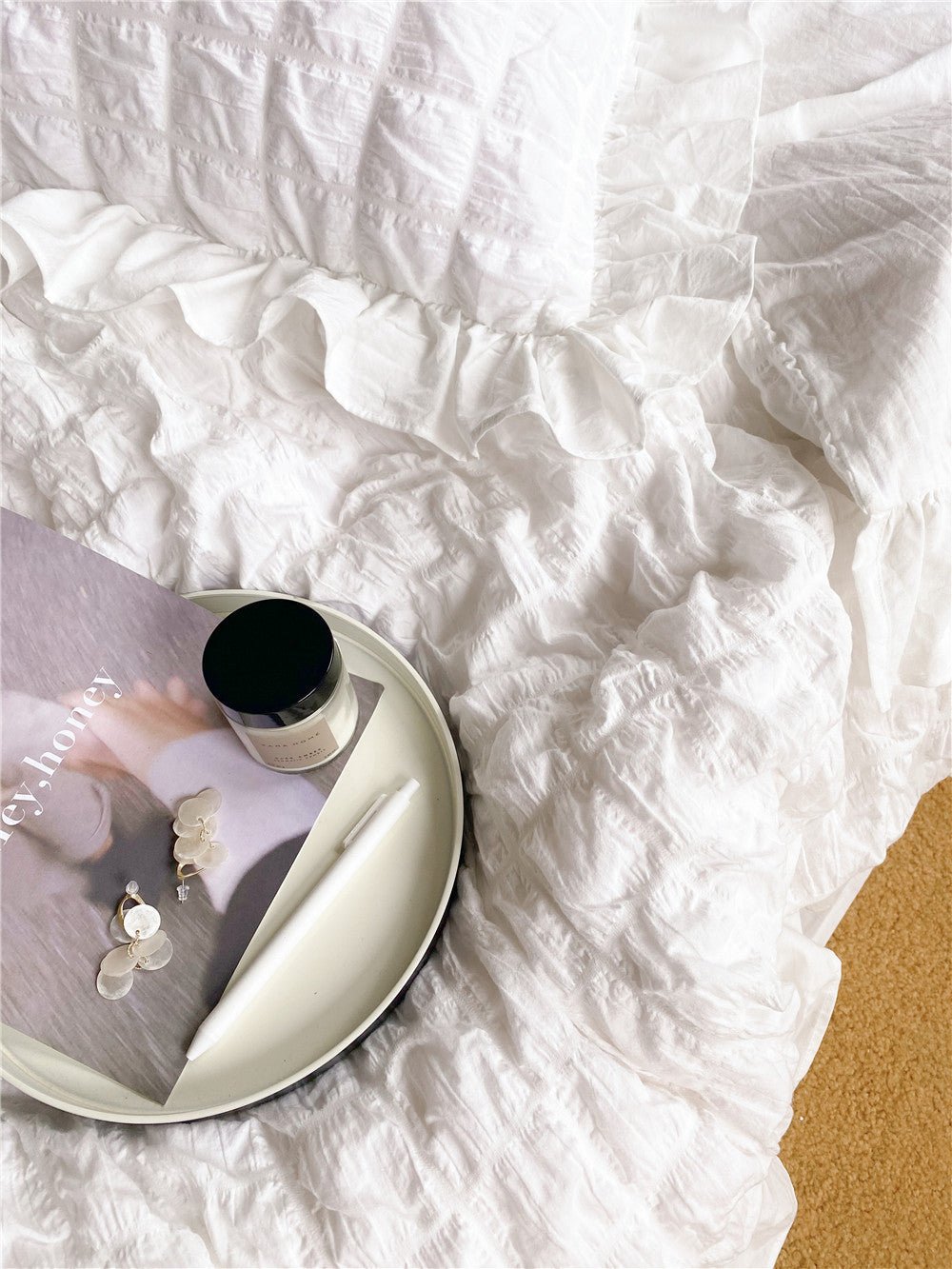 - Ever Lasting - Marshmallow Puff Ruffle Bedding Bundle - Bedding Bundle - Ever Lasting