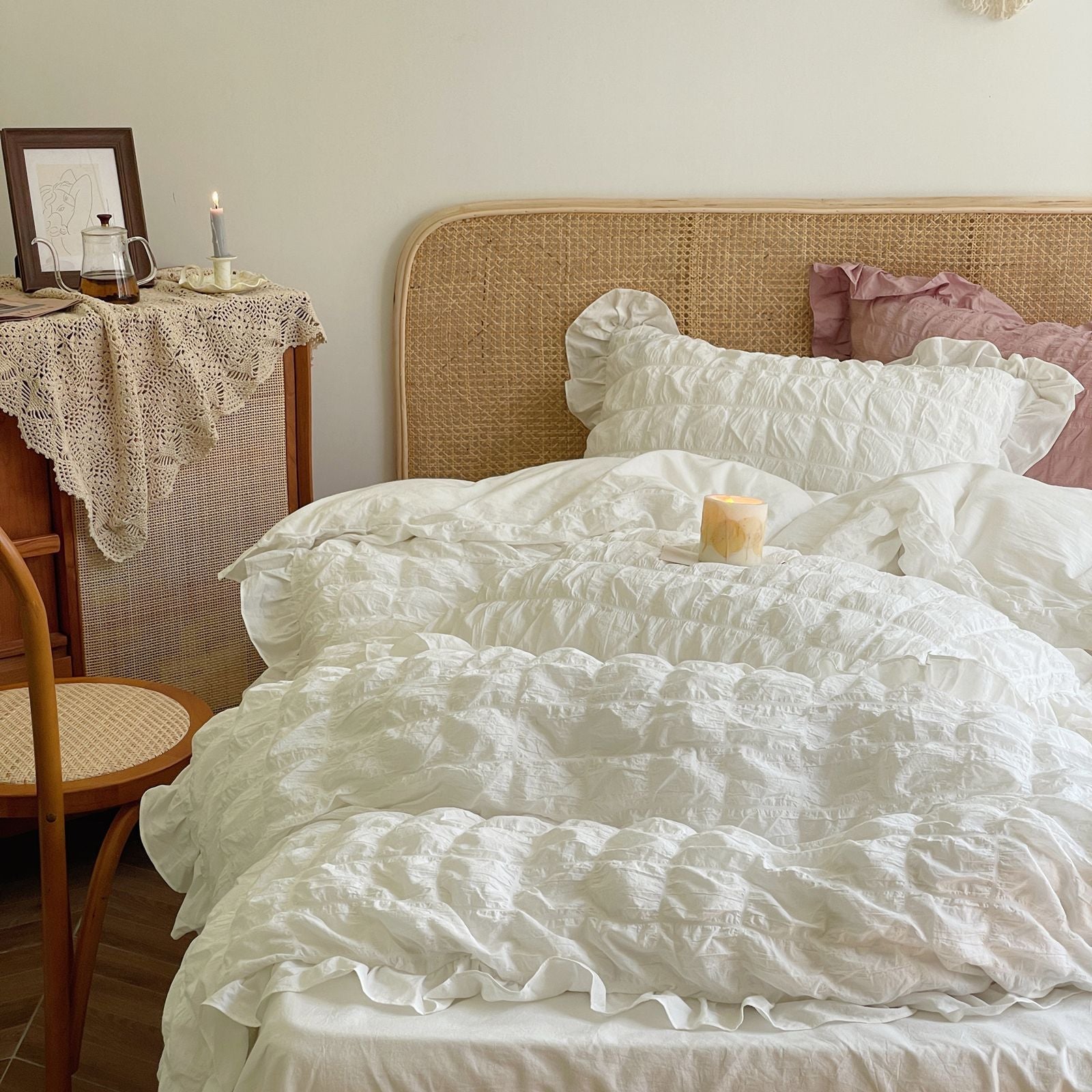 - Ever Lasting - Marshmallow Puff Ruffle Bedding Bundle - Bedding Bundle - Ever Lasting