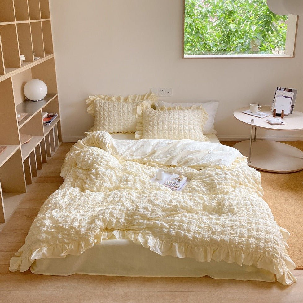 - Ever Lasting - Marshmallow Puff Ruffle Bedding Bundle - Bedding Bundle - Ever Lasting