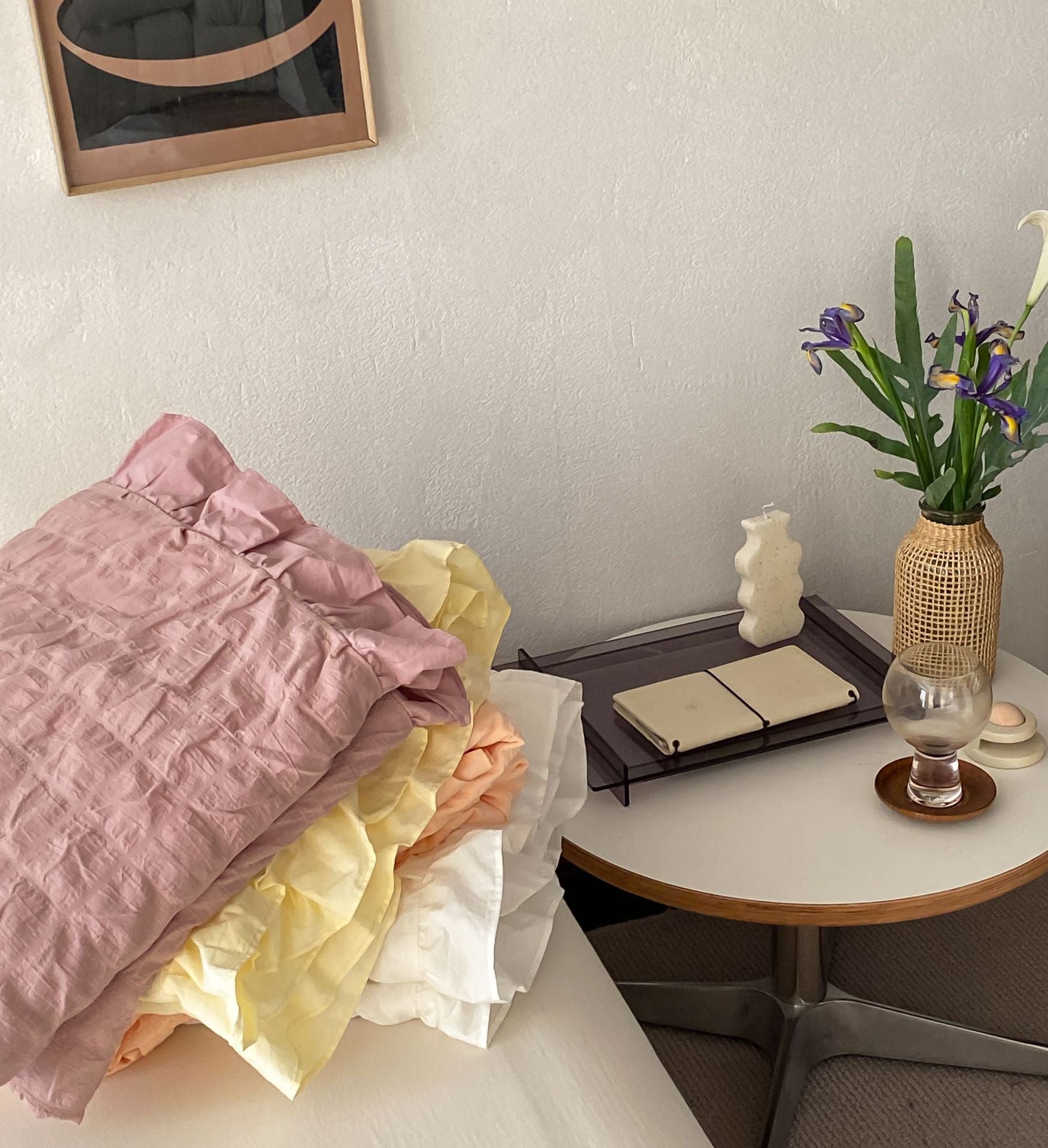 - Ever Lasting - Marshmallow Puff Ruffle Bedding Set / White - Bedding Set - Ever Lasting