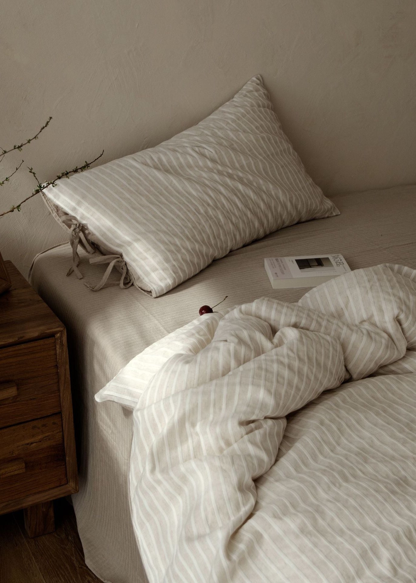 -Ever Lasting - Mason TENCEL™ Striped Bedding Set / Pink -Bedding Set -Ever Lasting