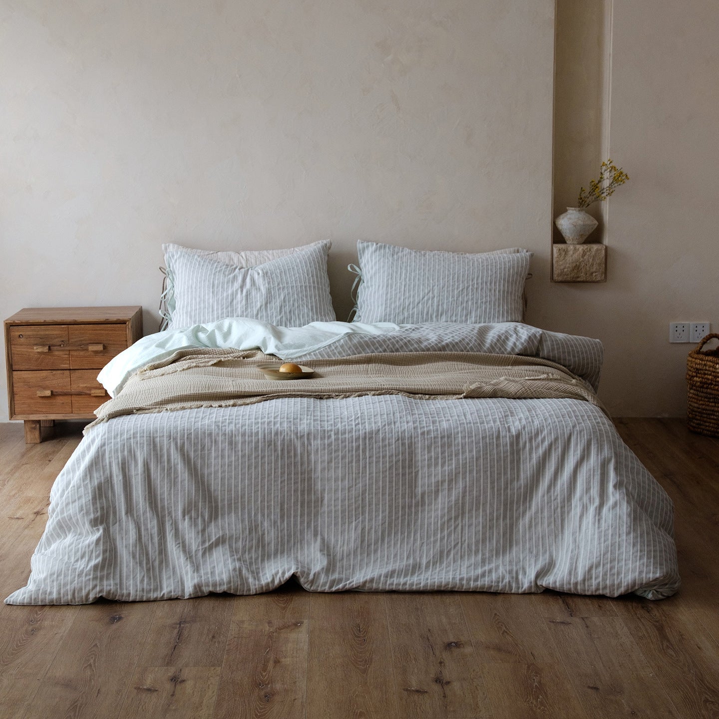 -Ever Lasting - Mason TENCEL™ Striped Bedding Set / Pink -Bedding Set -Ever Lasting