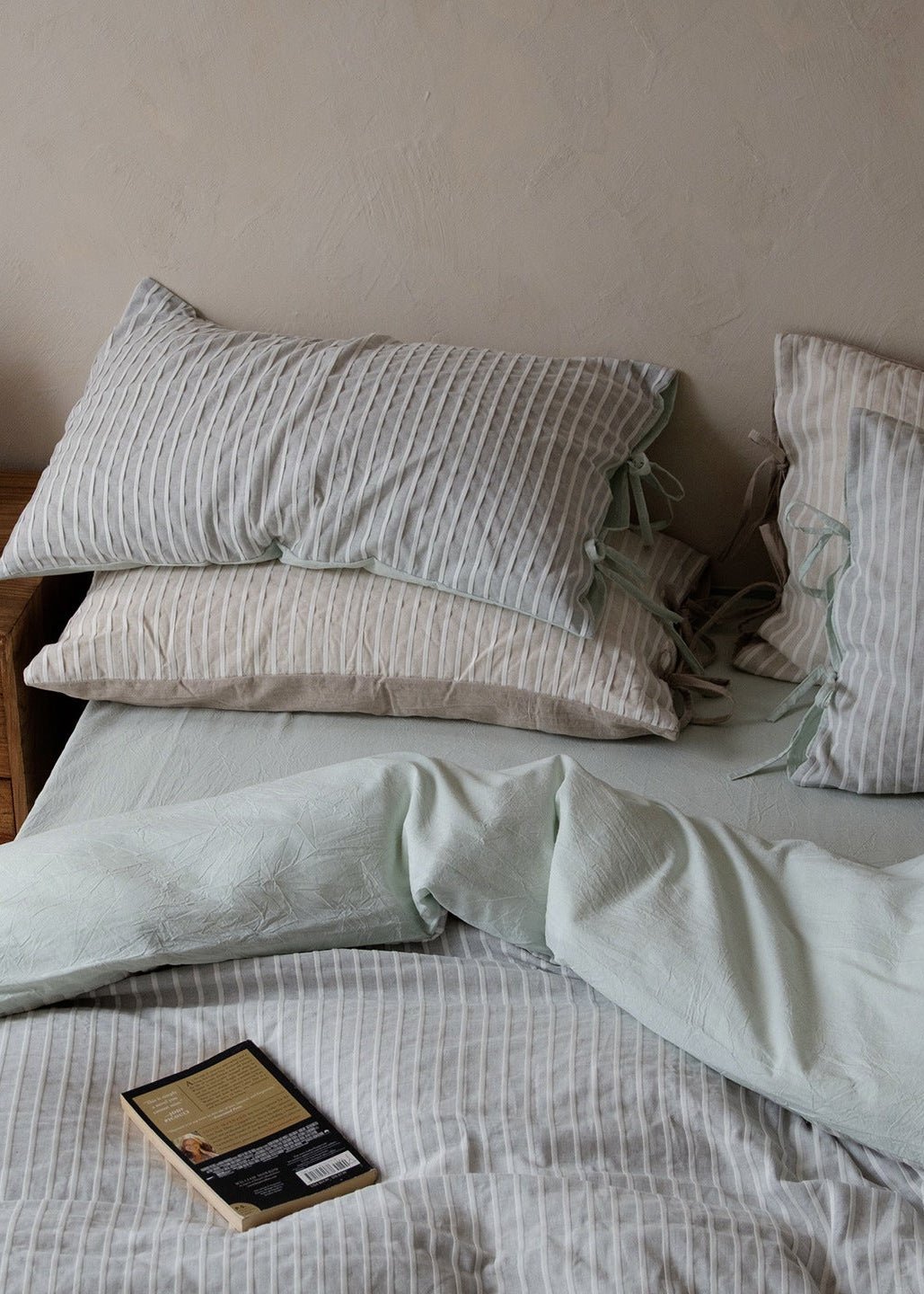 -Ever Lasting - Mason TENCEL™ Striped Bedding Set / Pink -Bedding Set -Ever Lasting