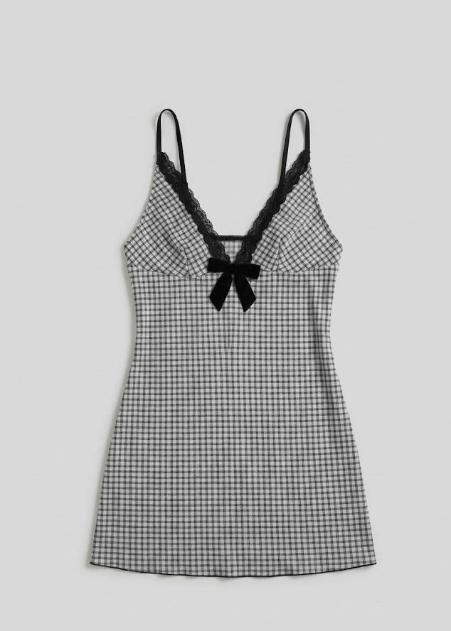 - Ever Lasting - Melodie Sleeveless Gingham Lace Pajama Set / Black - Pajamas - Ever Lasting