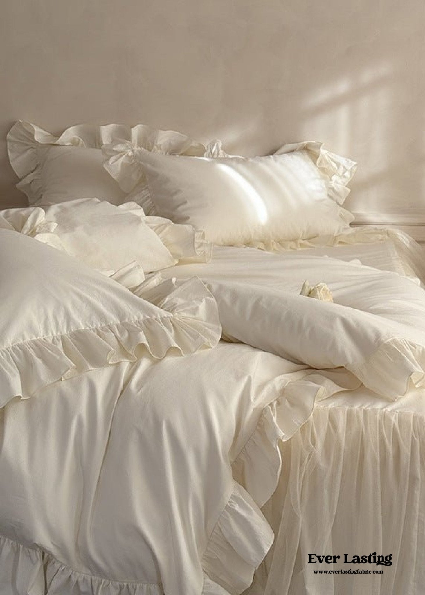 Mila Lace Ruffle Pastel Bedding Bundle - Ever Lasting