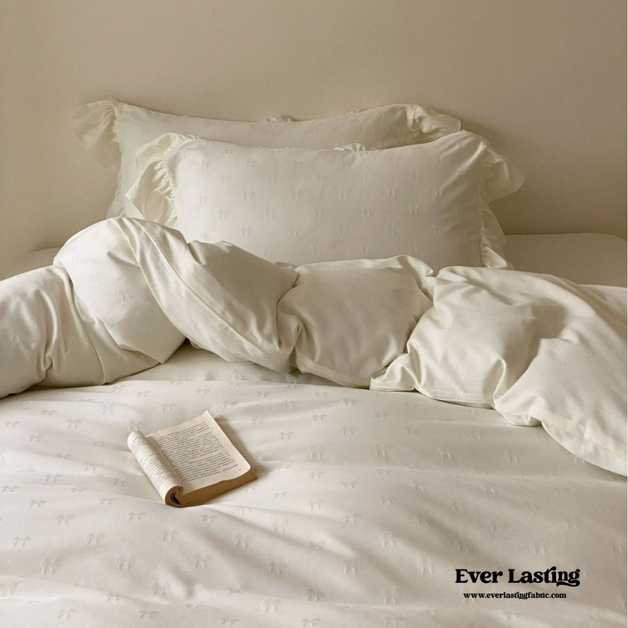 Milena Ribbon Bow Ruffle Bedding Bundle - Ever Lasting