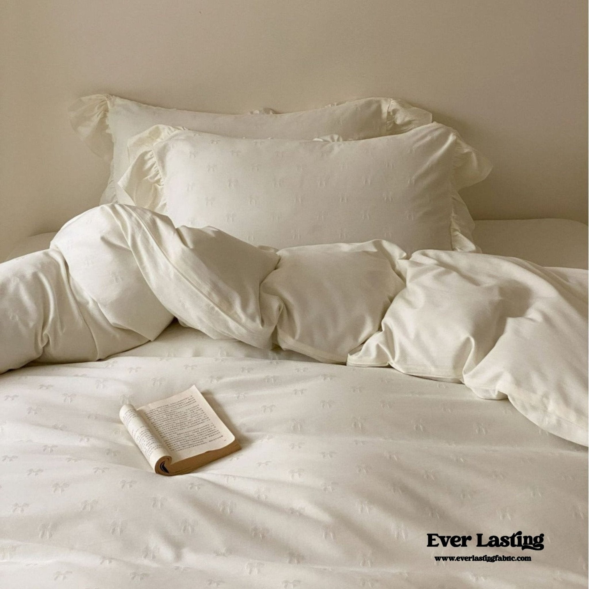 Milena Ribbon Bow Ruffle Bedding Set - Ever Lasting