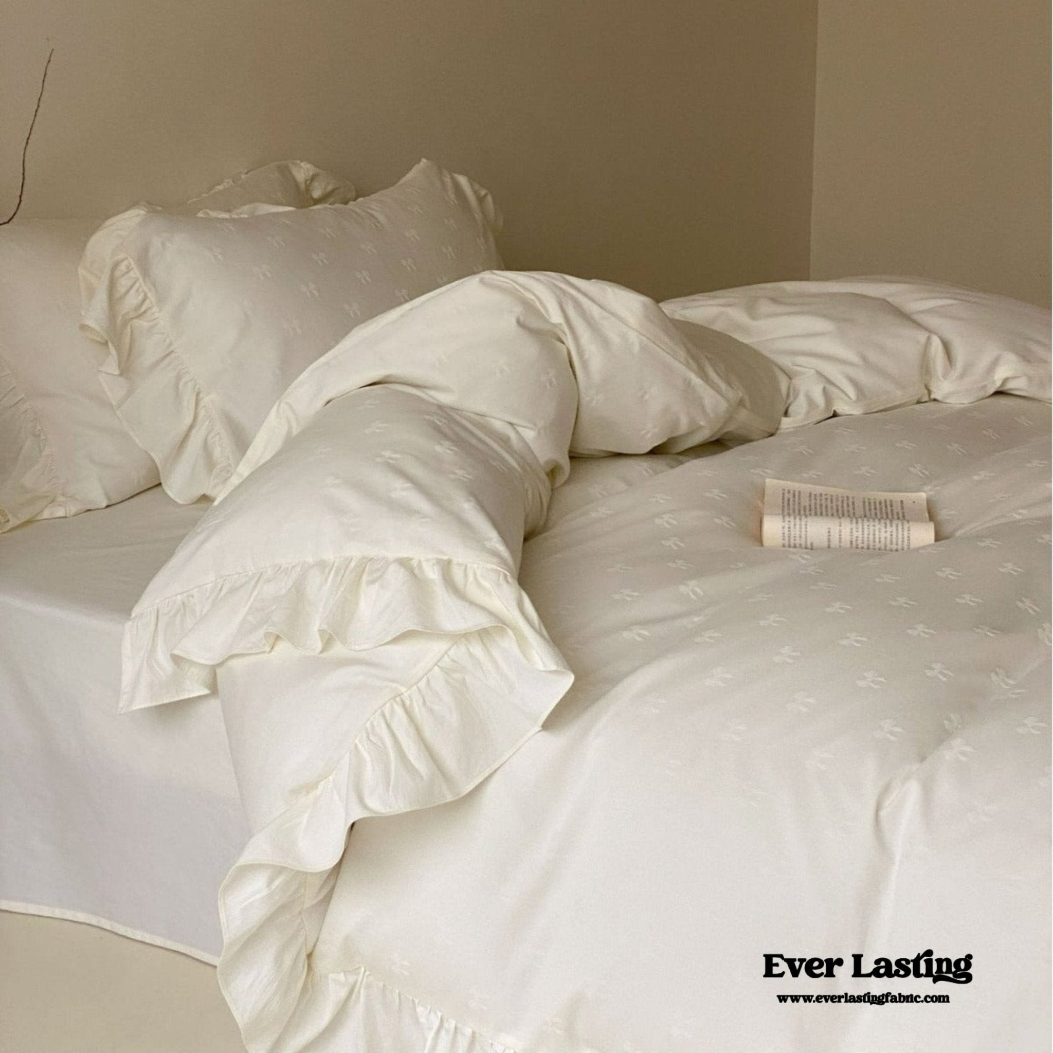 Milena Ribbon Bow Ruffle Bedding Set - Ever Lasting