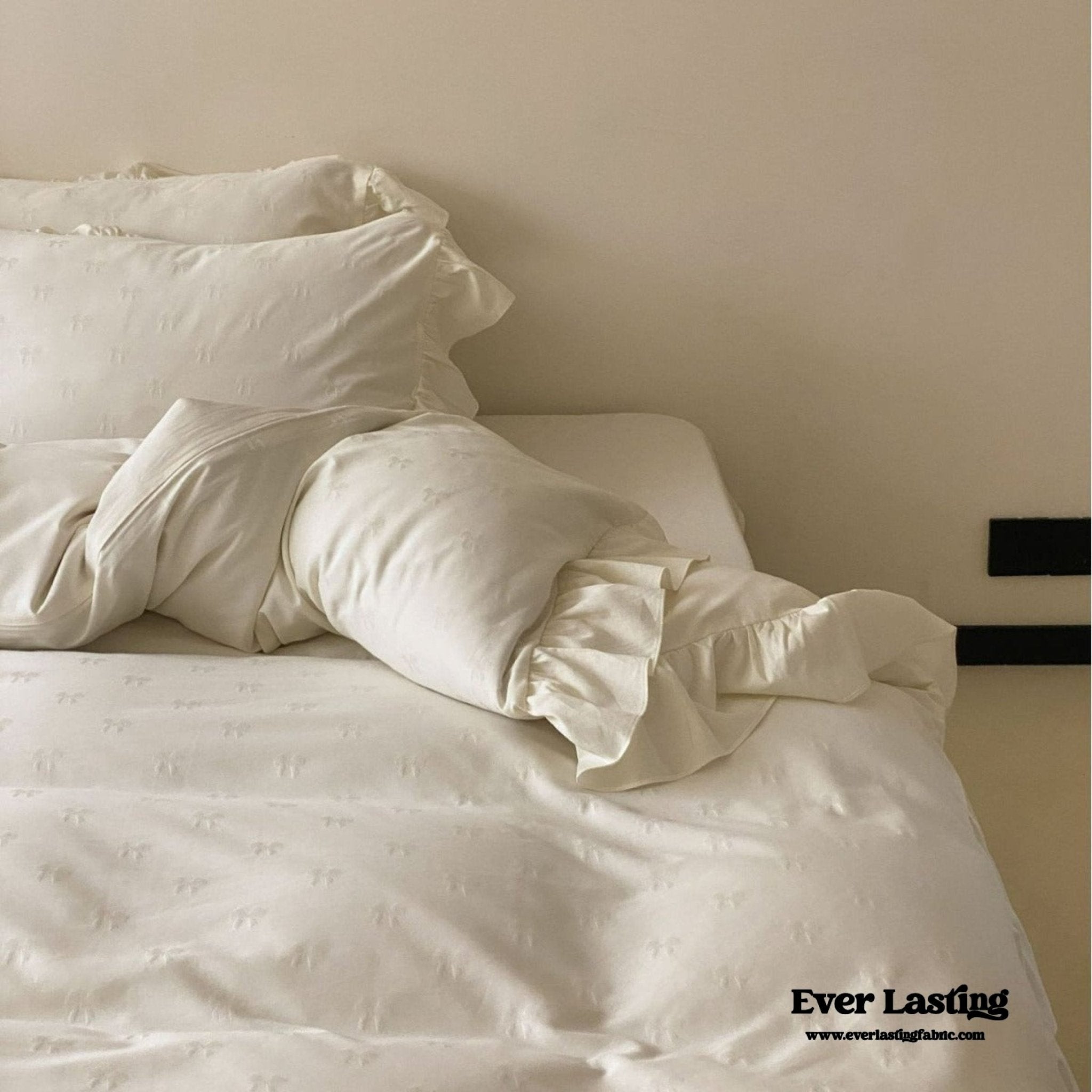 Milena Ribbon Bow Ruffle Bedding Set - Ever Lasting