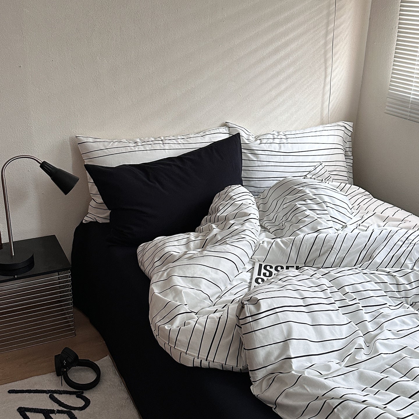 Miles Striped Bedding Set / Mix & Match Black - Ever Lasting