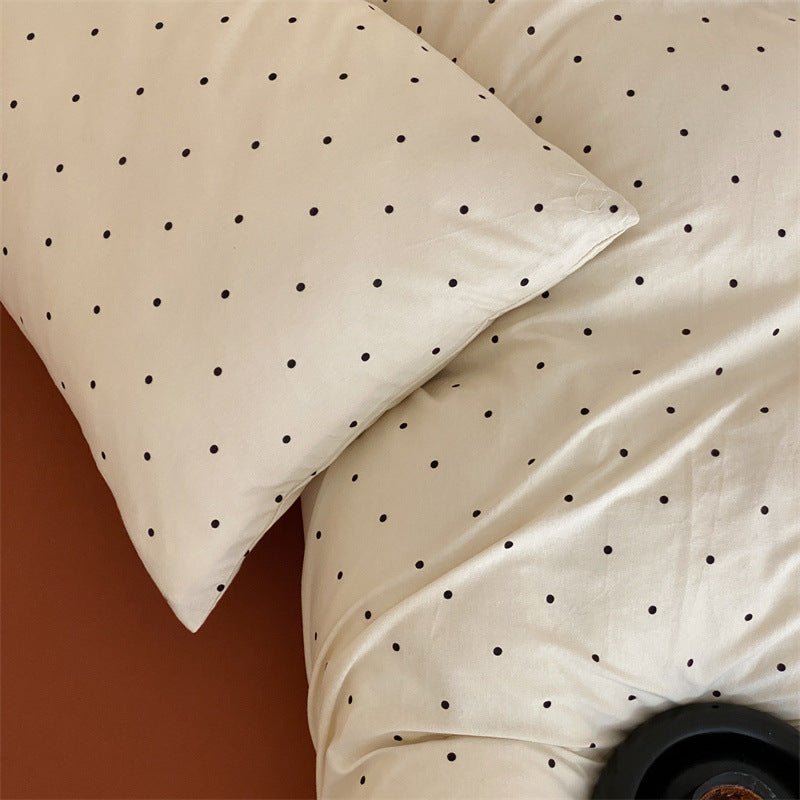 - Ever Lasting - Mini Polka Dot Jersey Knit Bedding Set / Blue + Black - Bedding Set - Ever Lasting