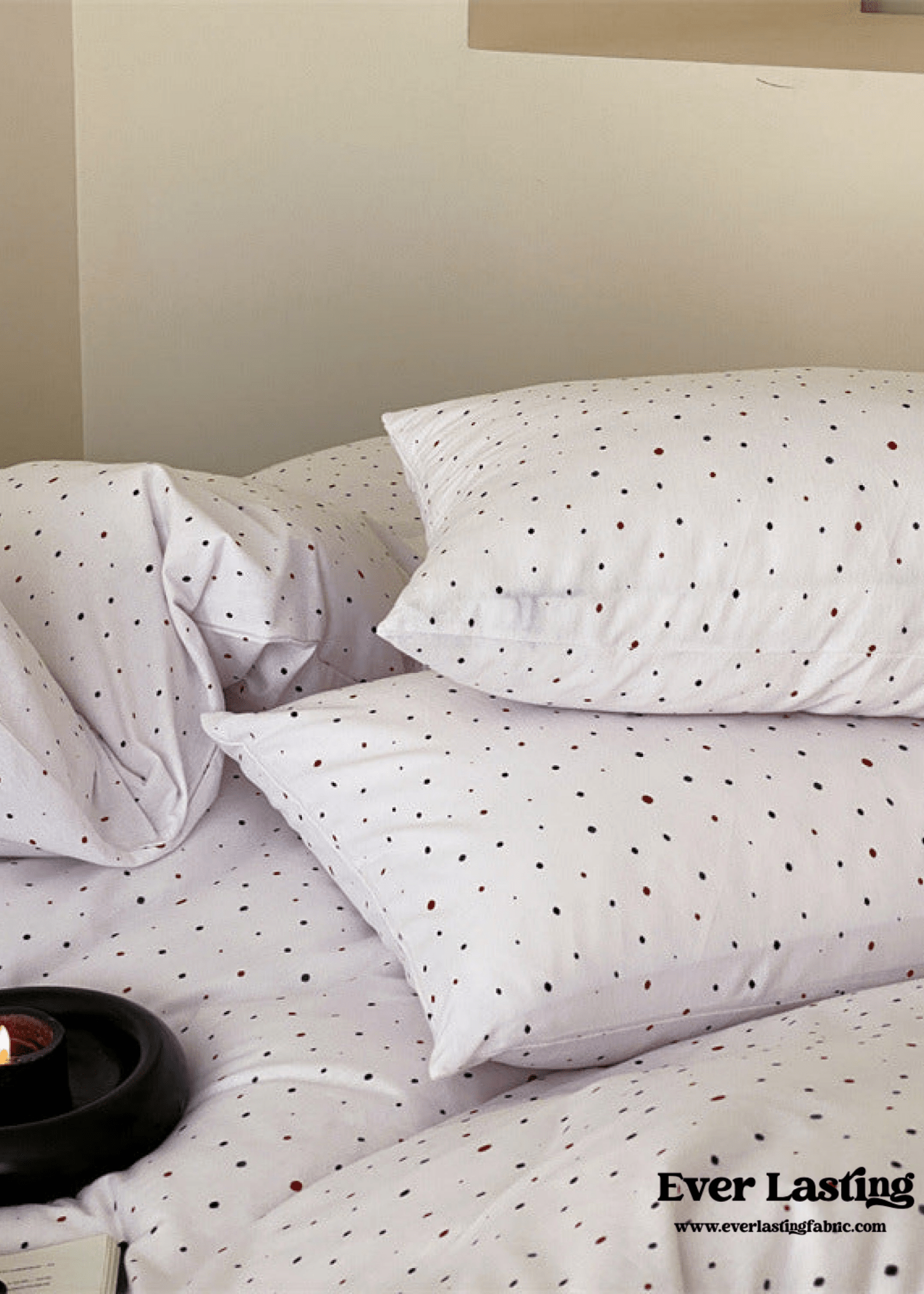 Mini Polka Dot Jersey Knit Bedding Set / White - Ever Lasting