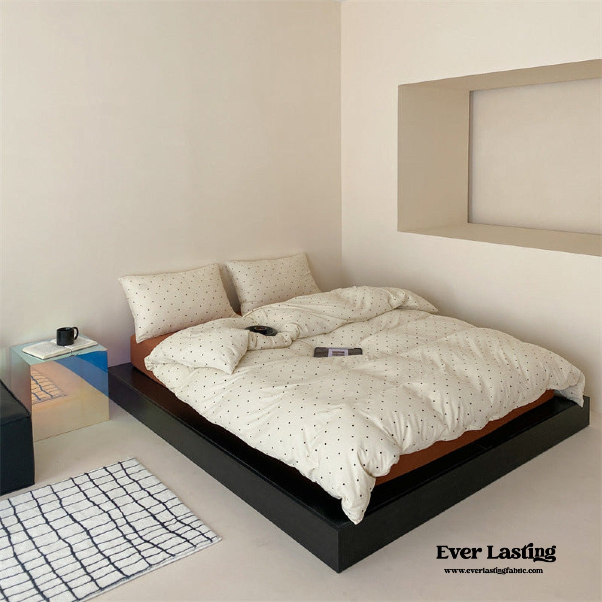 Mini Polka Dot Jersey Knit Bedding Set / White - Ever Lasting