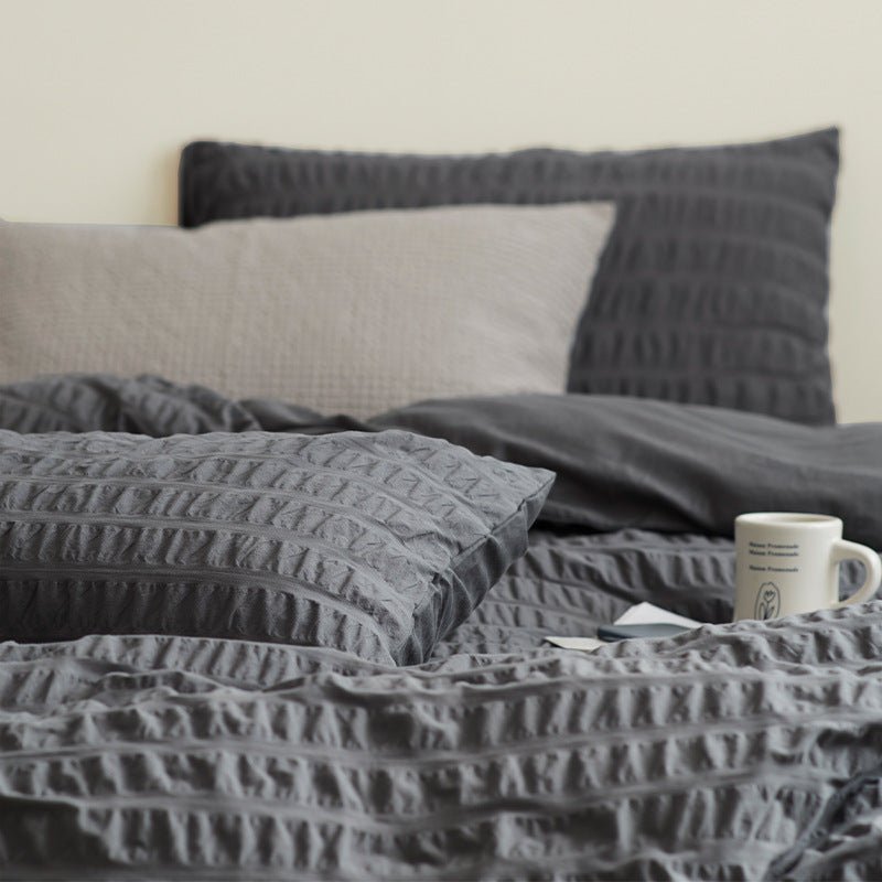 - Ever Lasting - Minimal Bubble Textured Bedding Set / Beige - Bedding Set - Ever Lasting