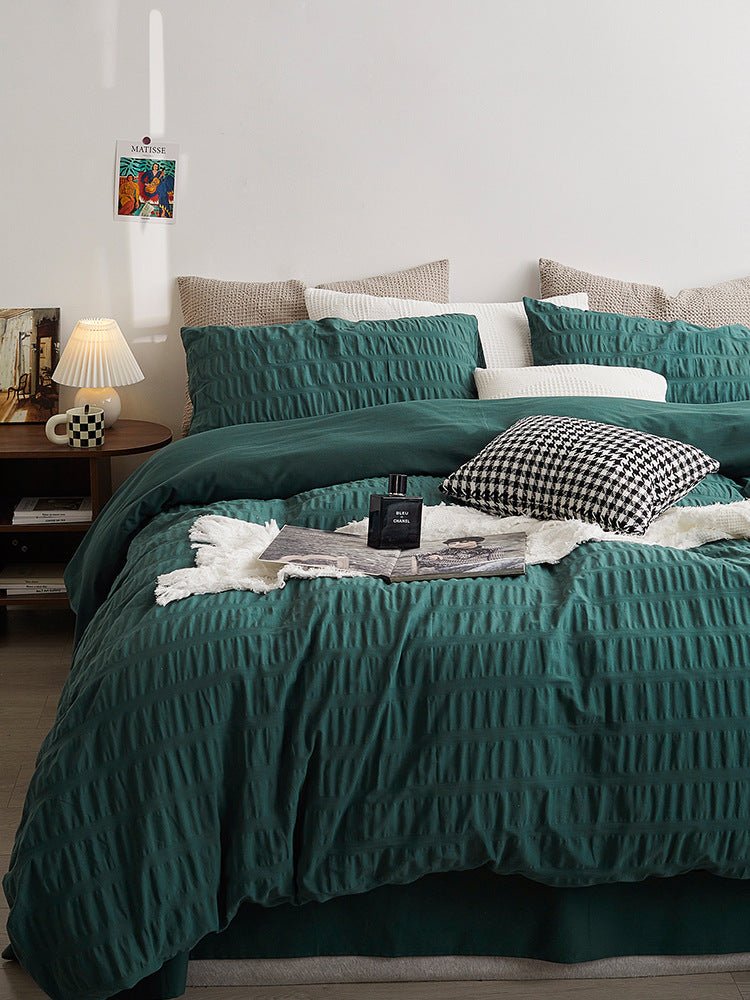 - Ever Lasting - Minimal Bubble Textured Bedding Set / Blue - Bedding Set - Ever Lasting
