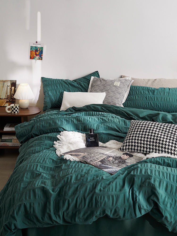 - Ever Lasting - Minimal Bubble Textured Bedding Set / Blue - Bedding Set - Ever Lasting