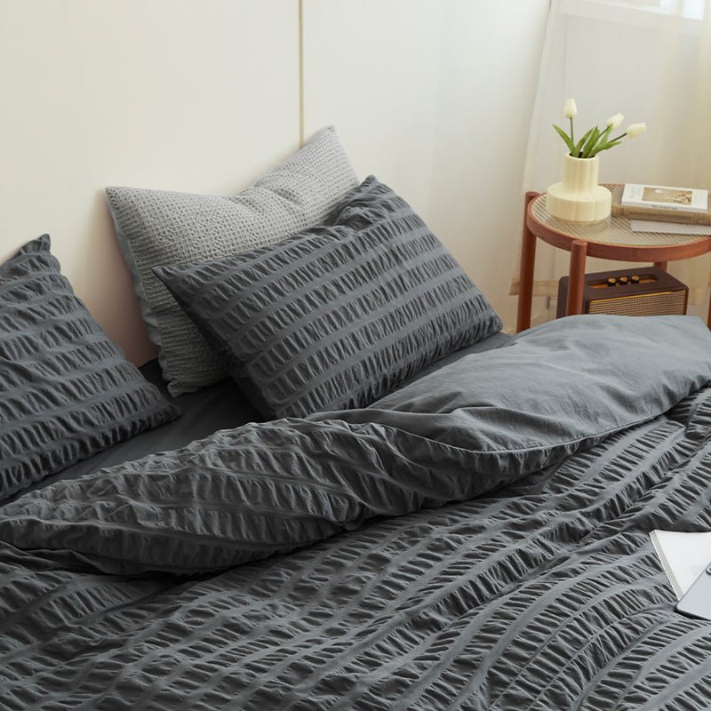 - Ever Lasting - Minimal Bubble Textured Bedding Set / Blue - Bedding Set - Ever Lasting