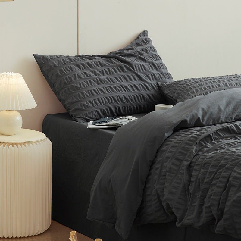 - Ever Lasting - Minimal Bubble Textured Bedding Set / White - Bedding Set - Ever Lasting