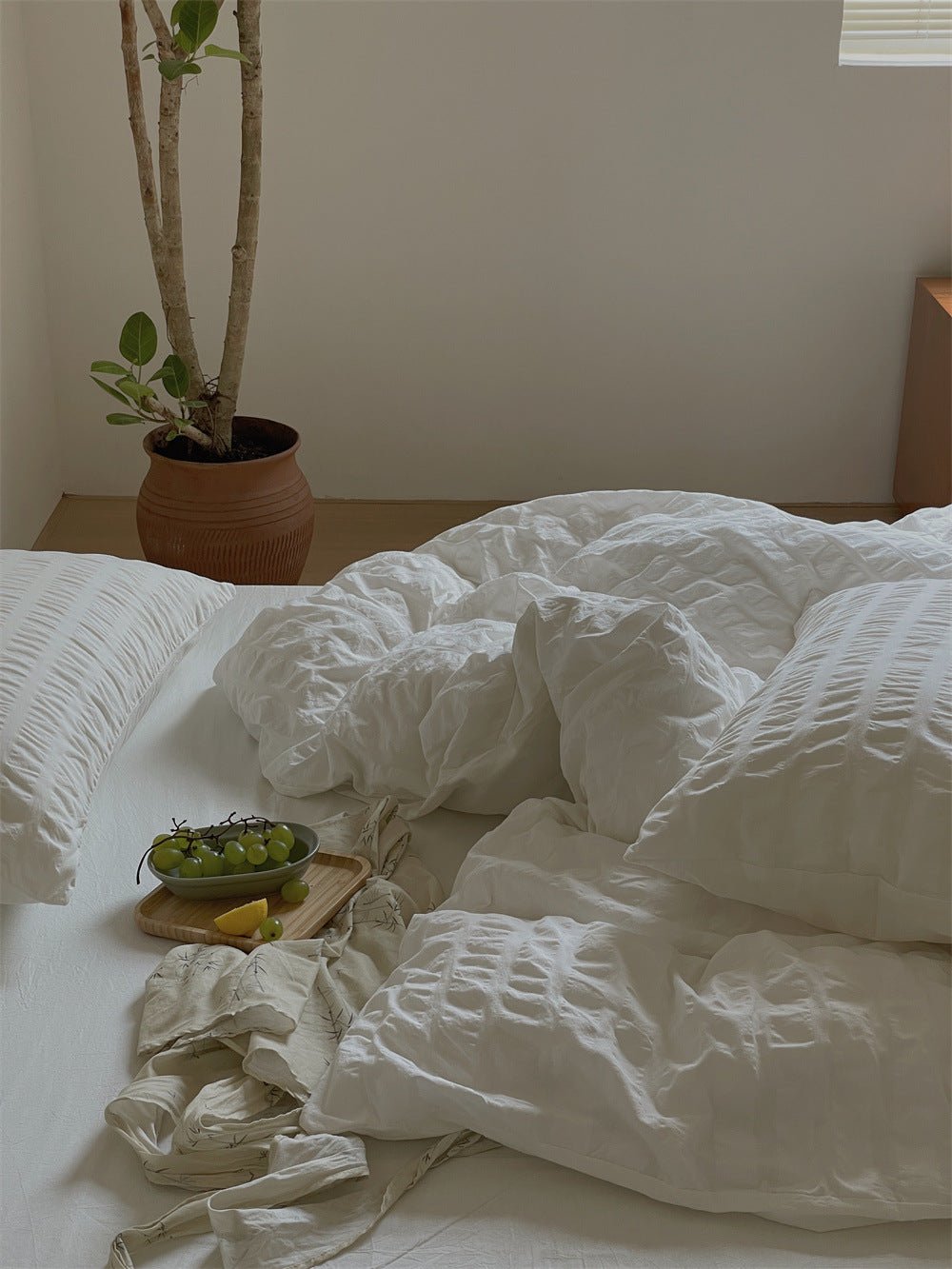 - Ever Lasting - Minimal Bubble Textured Bedding Set / White - Bedding Set - Ever Lasting