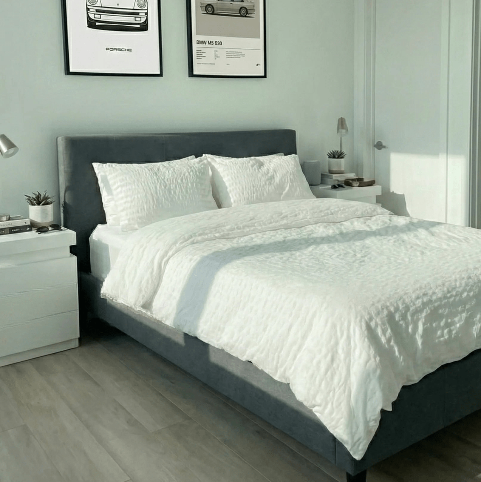 - Ever Lasting - Minimal Bubble Textured Bedding Set / White - Bedding Set - Ever Lasting