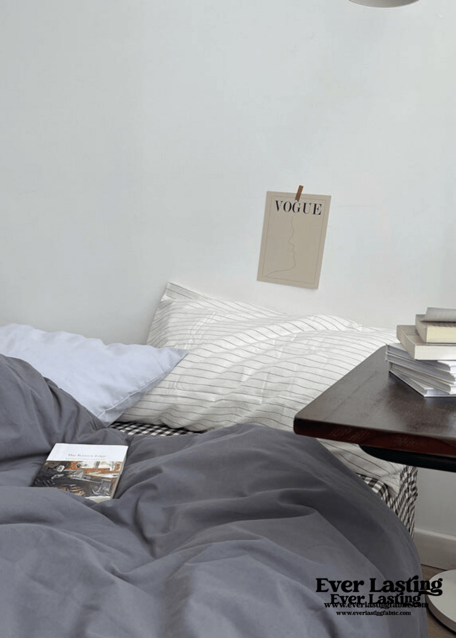 Minimal Mixed Gingham Bedding Set / Blue - Ever Lasting