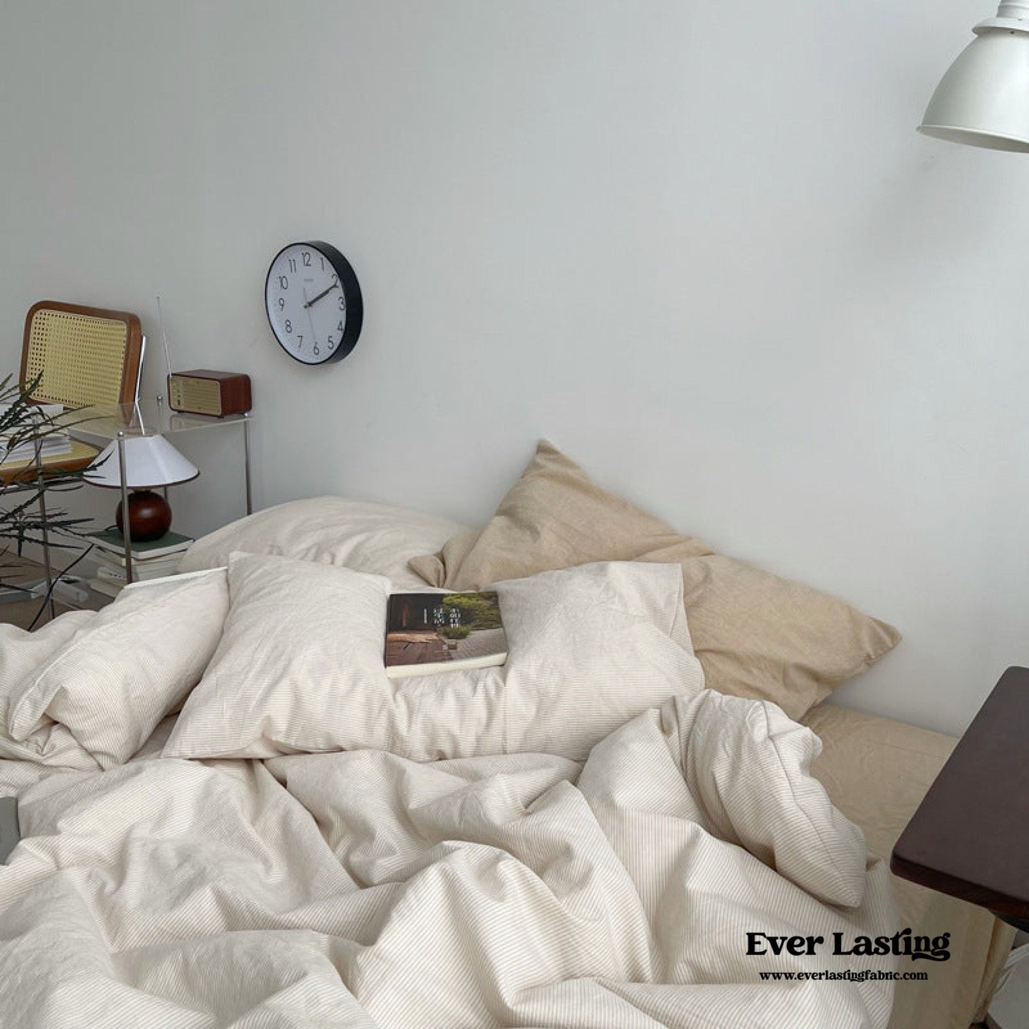 Minimal Mixed Gingham Bedding Set / Gray - Ever Lasting