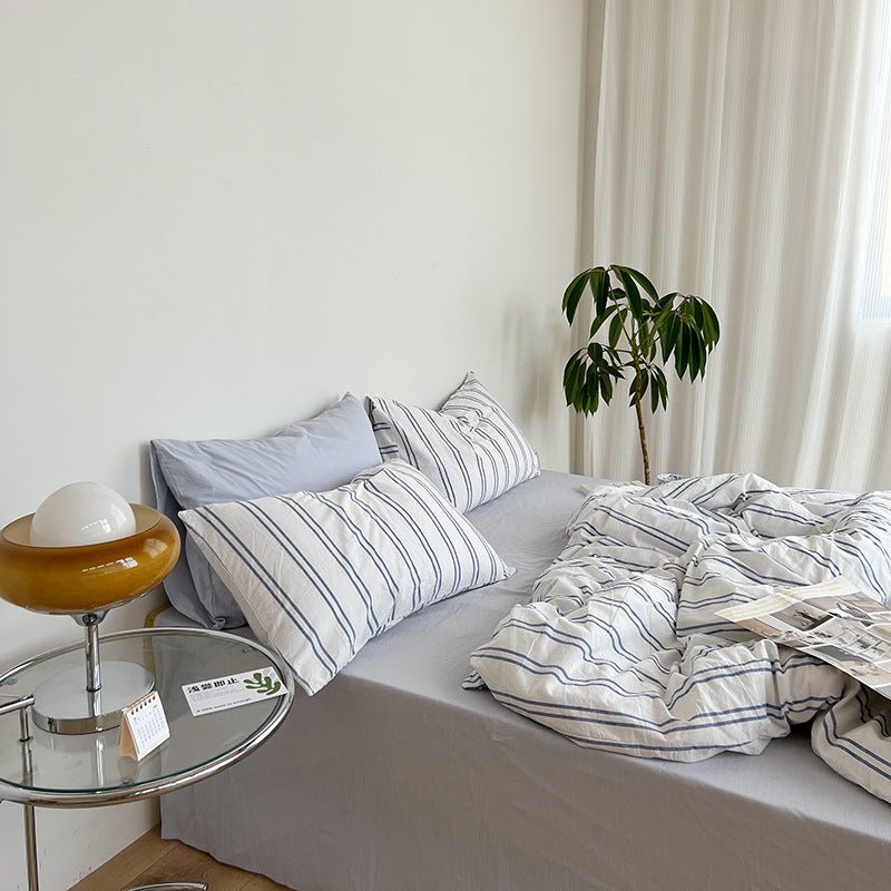 - Ever Lasting - Minimal Stripe Bedding Set / Green - Bedding Set - Ever Lasting