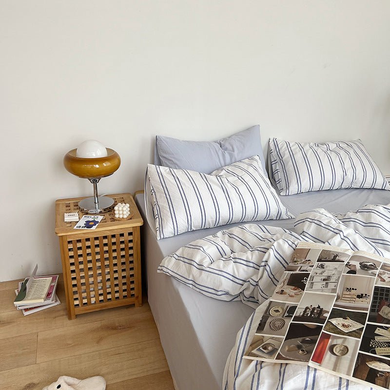 - Ever Lasting - Minimal Stripe Bedding Set / Pink - Bedding Set - Ever Lasting