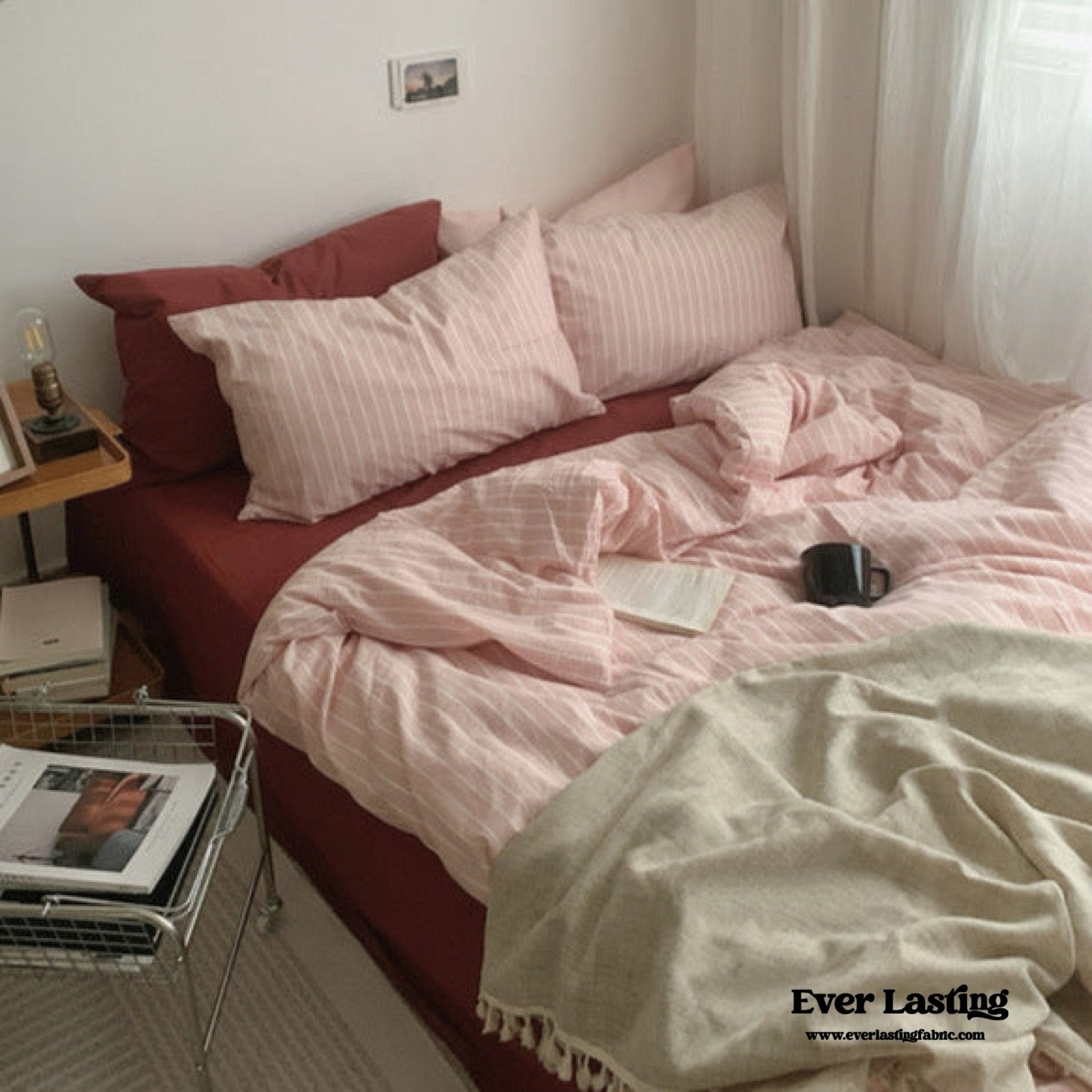 Minimalist Pink Striped Bedding Set - Ever Lasting