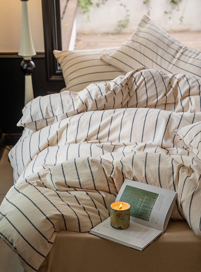 - Ever Lasting - Minimalist Stripe Bow Ties Bedding Bundle - Bedding Set - Ever Lasting