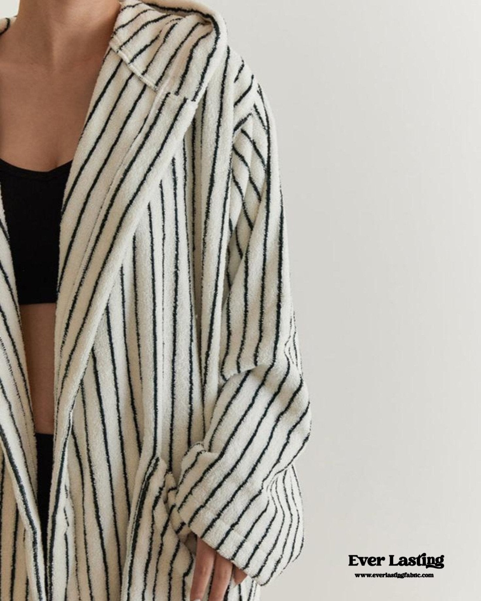 Minimalist Thin Striped Hooded Bathrobe - Ever Lasting
