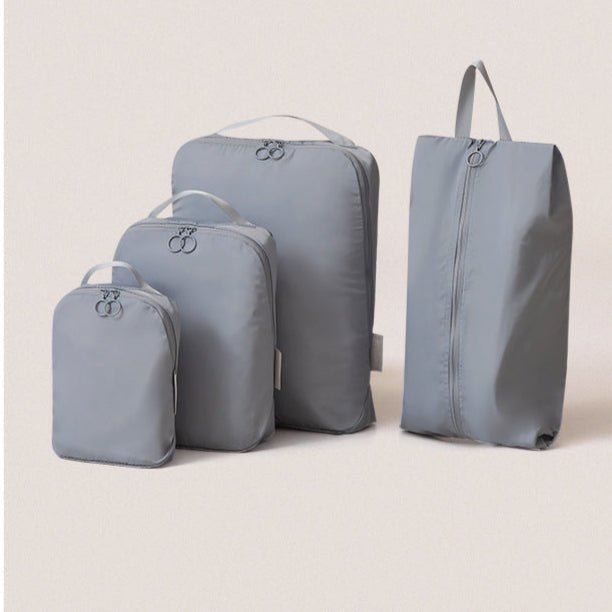 Minimalist Travel Packing Cubes Bag – 3 Clothing Bags + Matching Shoe Case - Ever Lasting