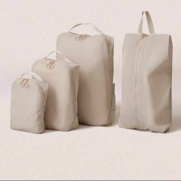 Minimalist Travel Packing Cubes Bag – 3 Clothing Bags + Matching Shoe Case - Ever Lasting