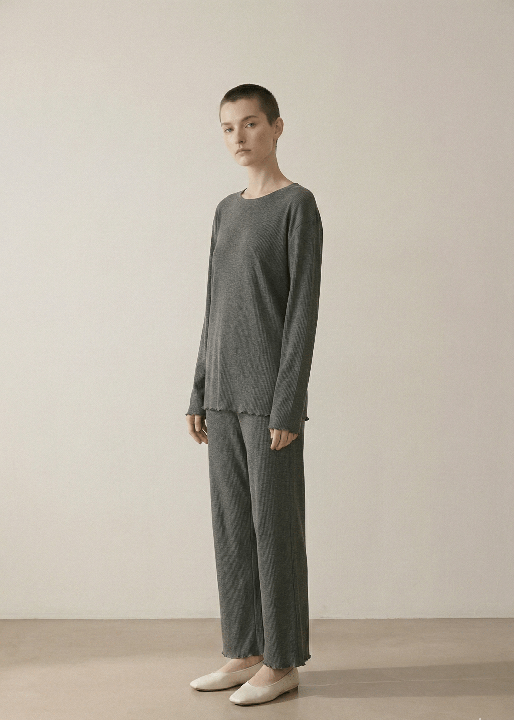 - Ever Lasting - Mira Soft Brushed Knit Lounge Set / Deep Charcoal Gray - Pajamas - Ever Lasting