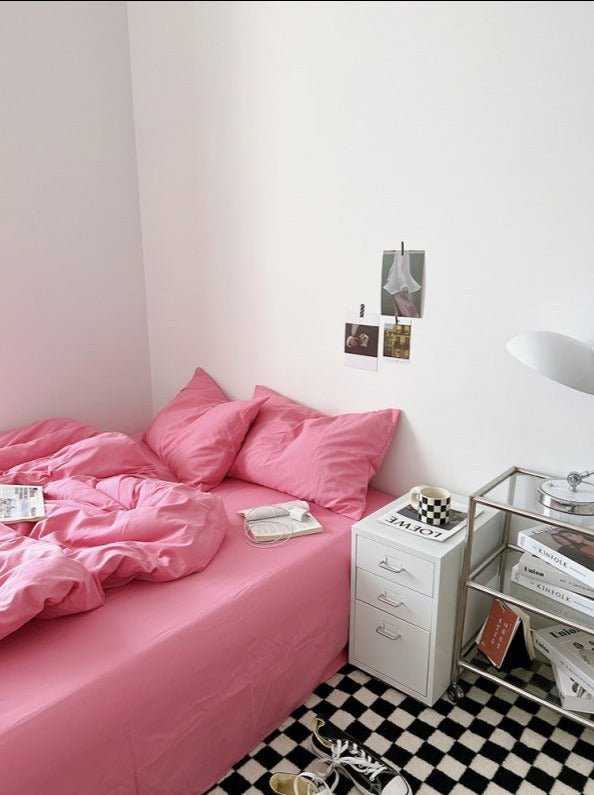 - Ever Lasting - Mixed Color Bedding Set / Barbie Pink + Pastel Pink - Bedding Set - Ever Lasting