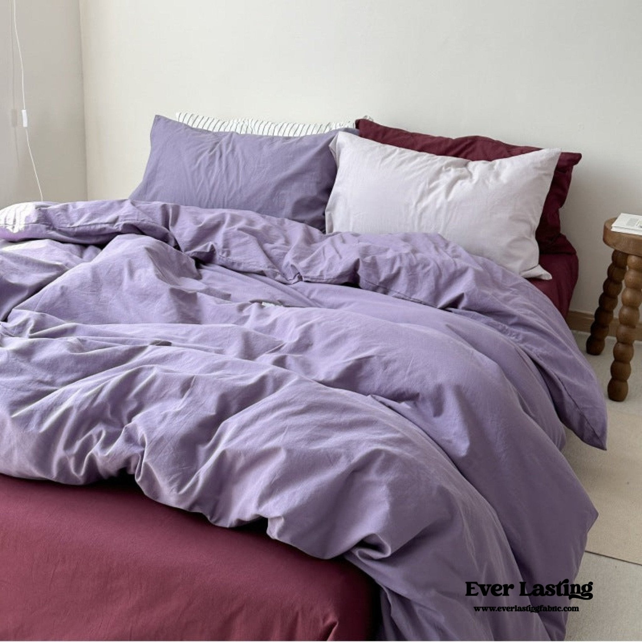Mixed Color Berry Crush Washed Cotton Bedding Set - Ever Lasting