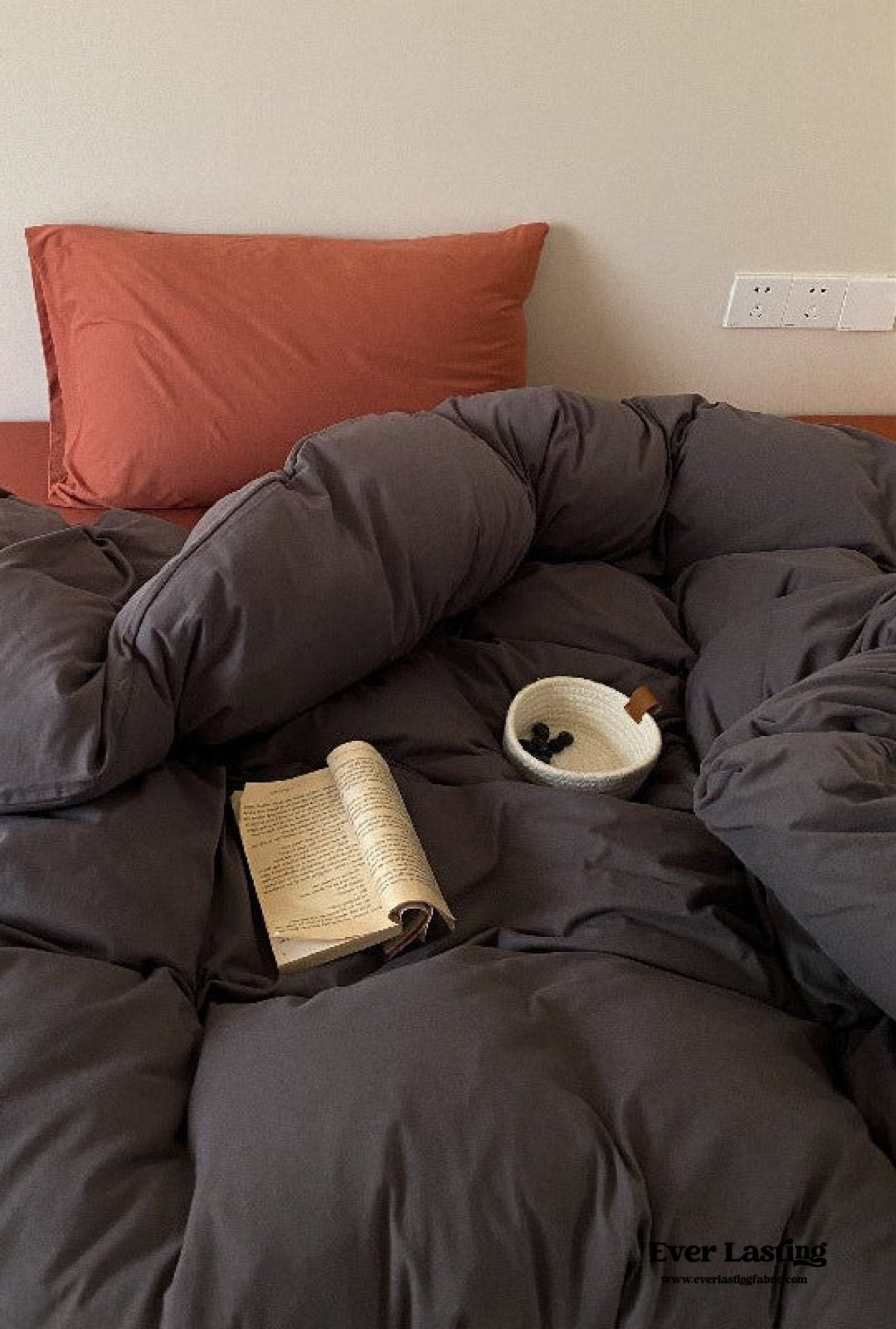 Mixed Color Warm Tone Jersey Knit Bedding Set / Gray Red - Ever Lasting