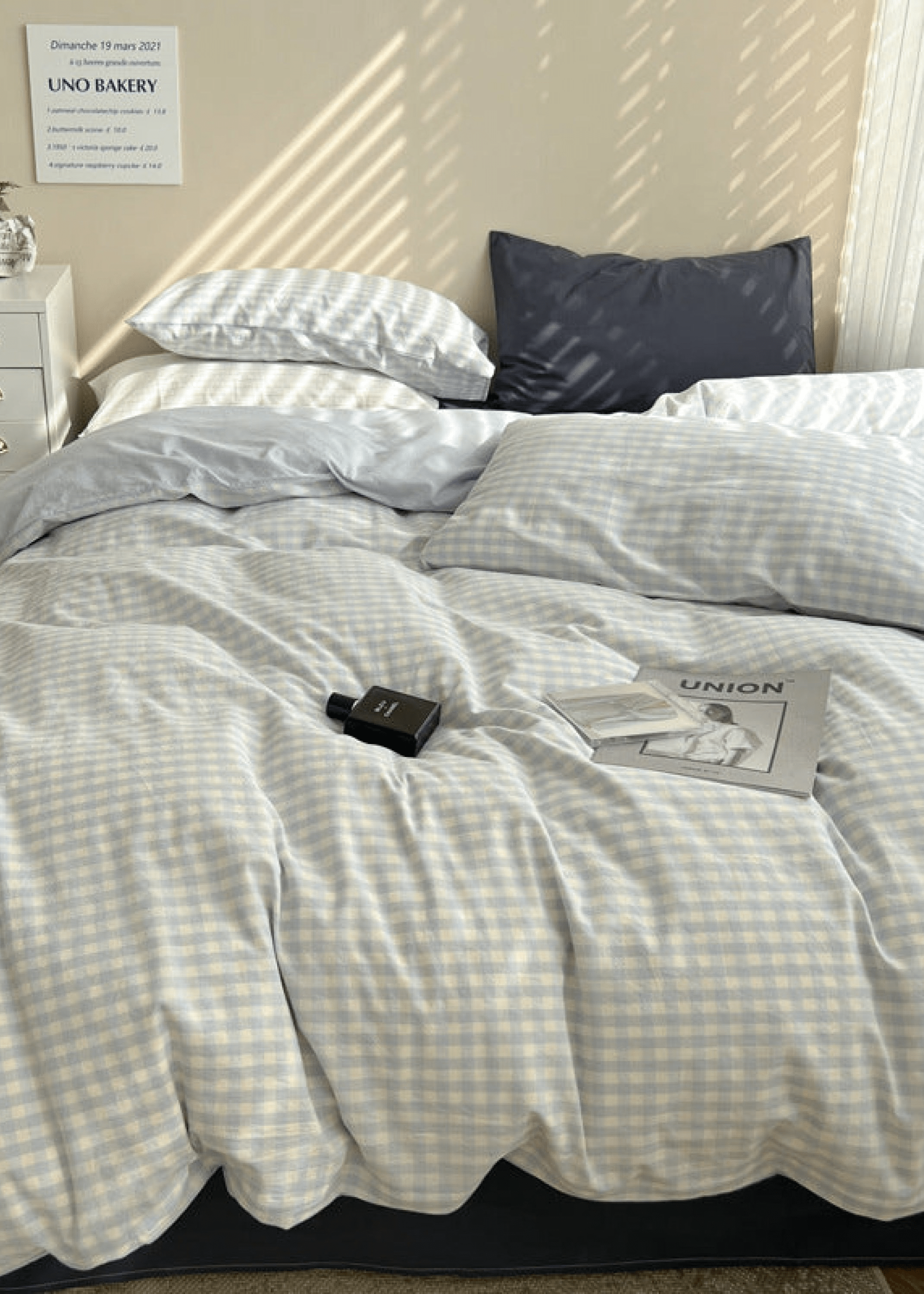 - Ever Lasting - Mixed Gingham Bedding Set / Pink + Yellow - Bedding Set - Ever Lasting