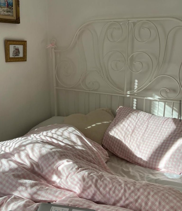 - Ever Lasting - Mixed Gingham Bedding Set / Pink + Yellow - Bedding Set - Ever Lasting