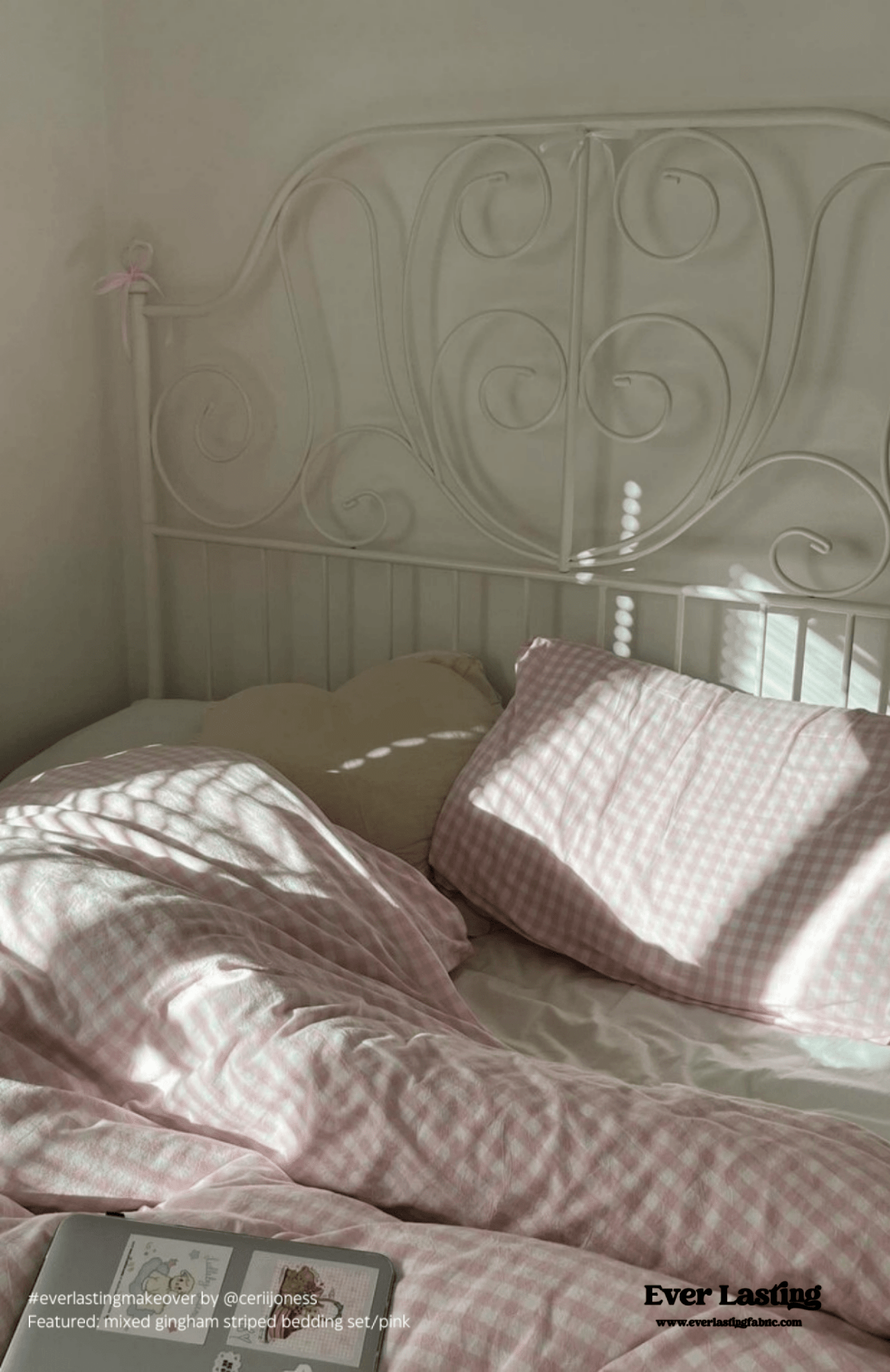 Mixed Gingham Striped Bedding Set / Blue - Ever Lasting