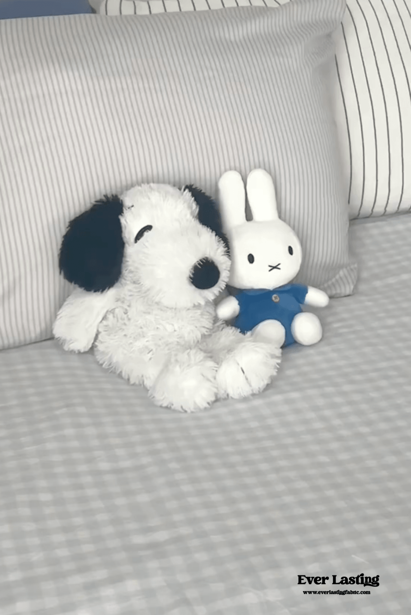 Mixed Gingham Striped Bedding Set / Blue - Ever Lasting