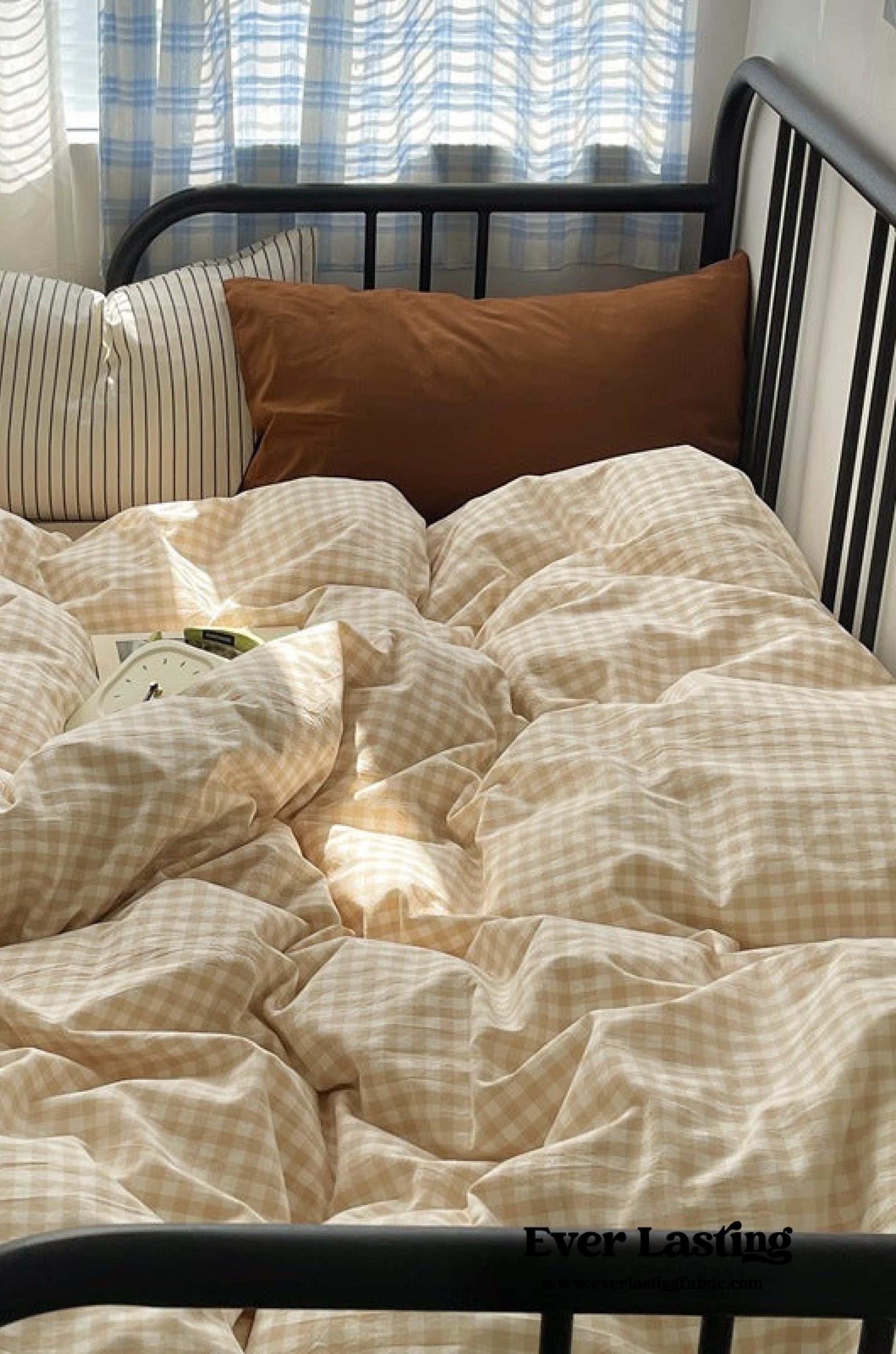 - Ever Lasting - Mixed Gingham Striped Bedding Set / Blue Yellow - Bedding Set - Ever Lasting