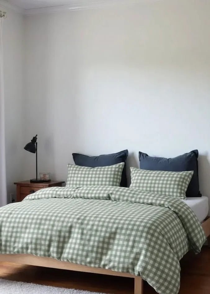 - Ever Lasting - Mixed Gingham Striped Bedding Set / Mint Green - Bedding Set - Ever Lasting