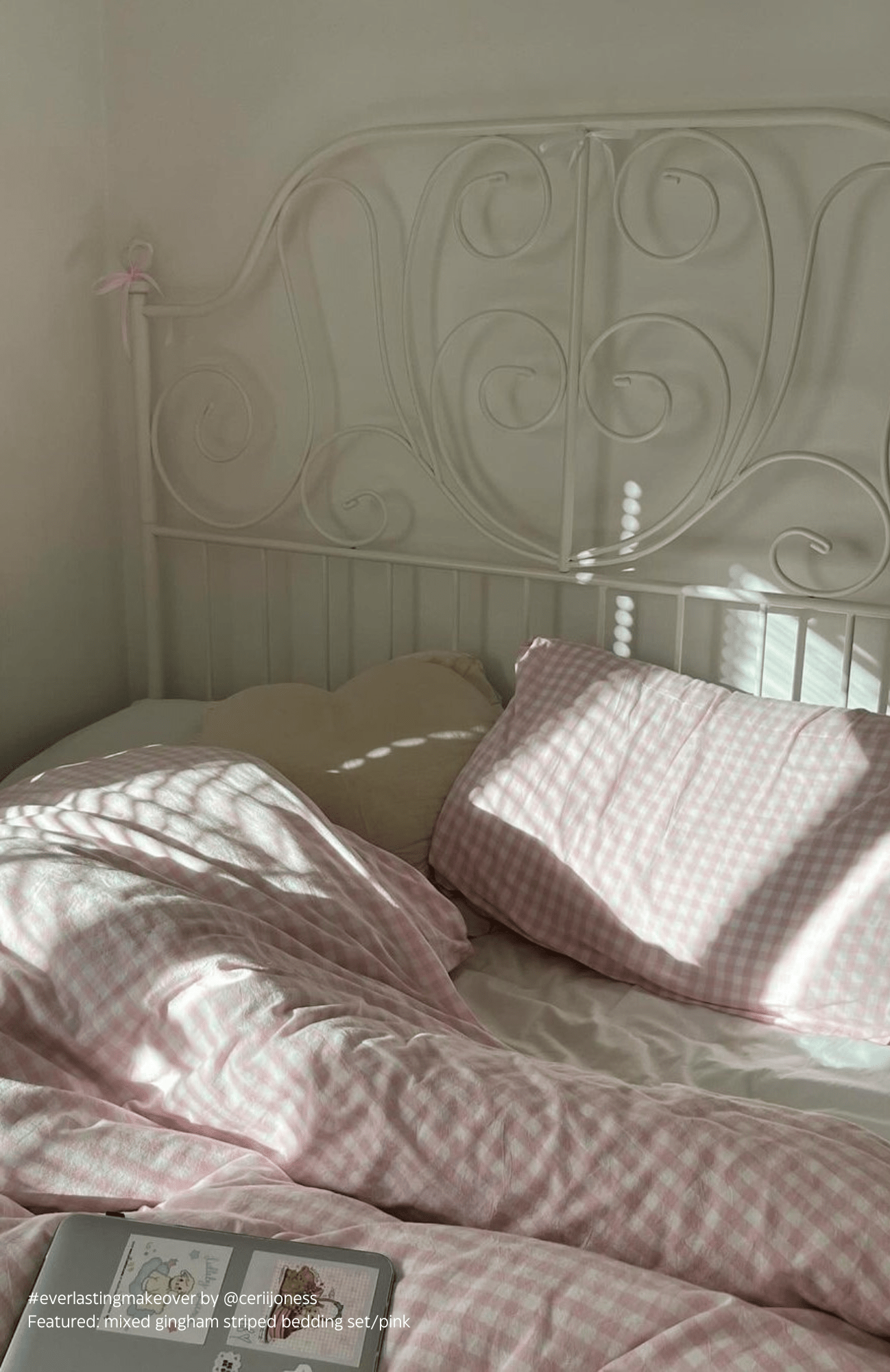 - Ever Lasting - Mixed Gingham Striped Bedding Set / Purple Pink - Bedding Set - Ever Lasting