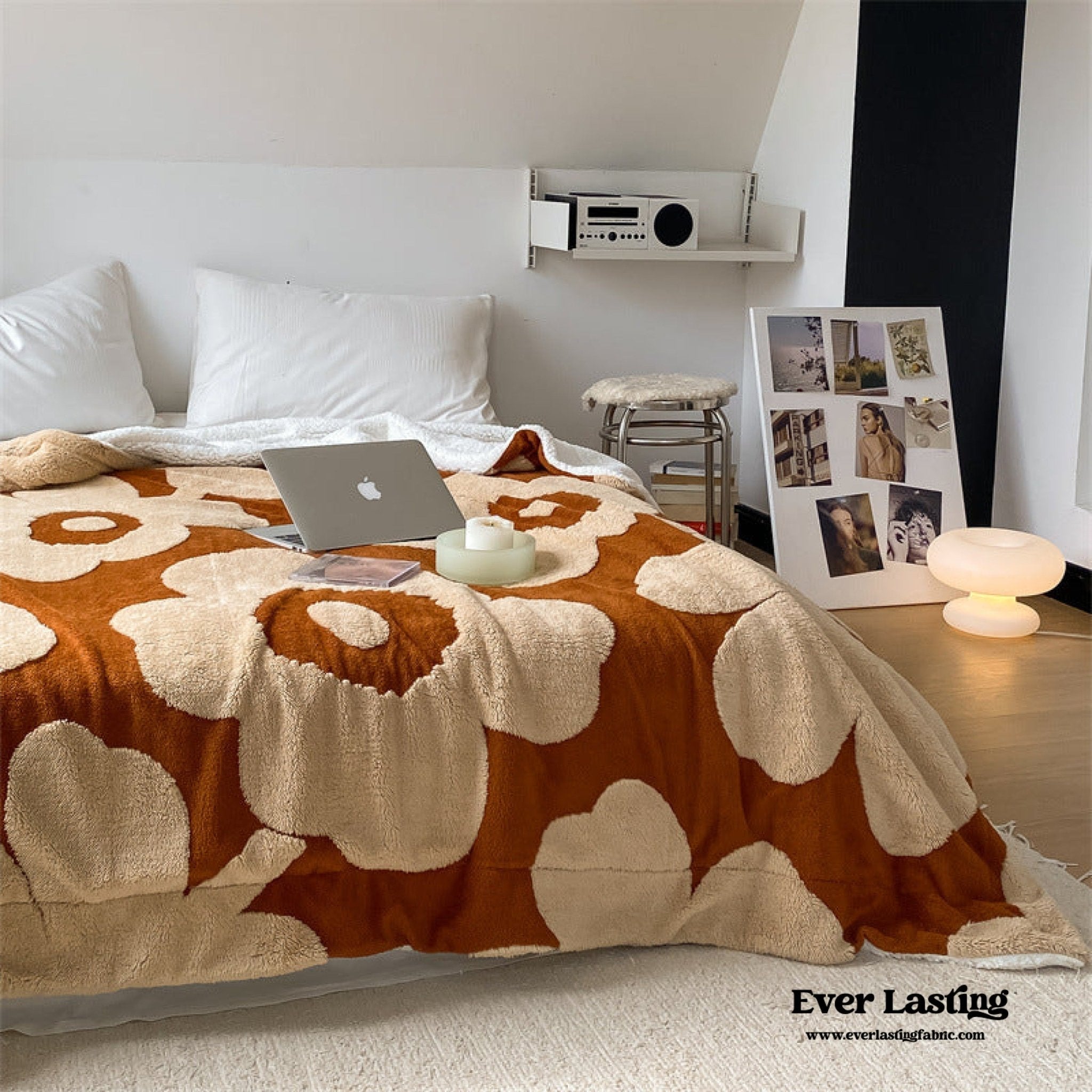 Mixed Velvet Wool Jacquard Floral Blanket (6 Colors) - Ever Lasting