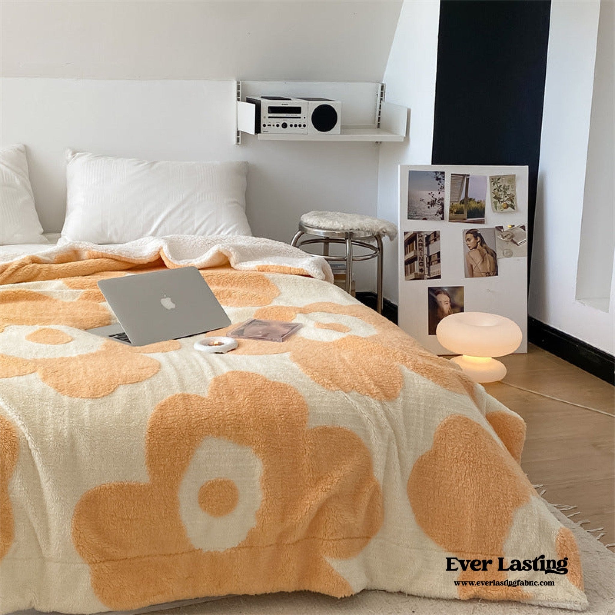 Mixed Velvet Wool Jacquard Floral Blanket (6 Colors) - Ever Lasting